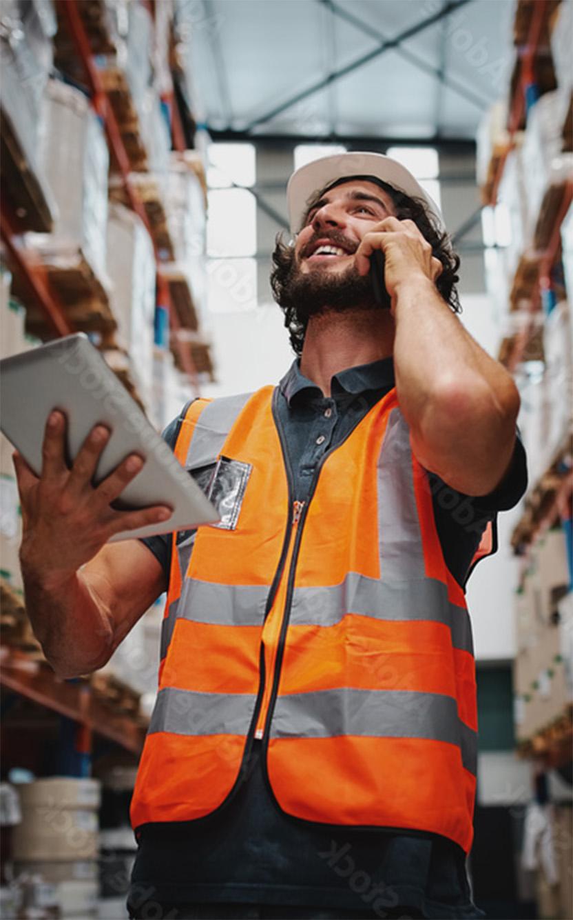 A person working in a factory.